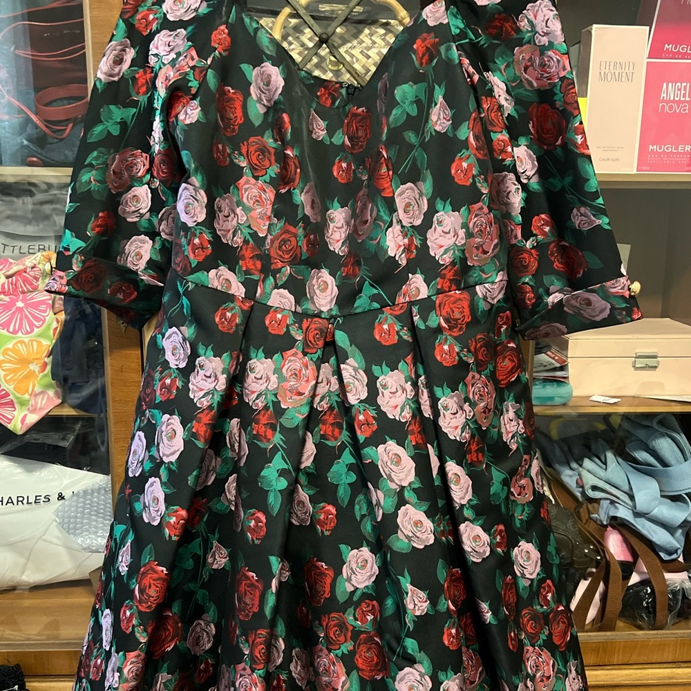 Floral Kids Dress with Red and Pink Roses